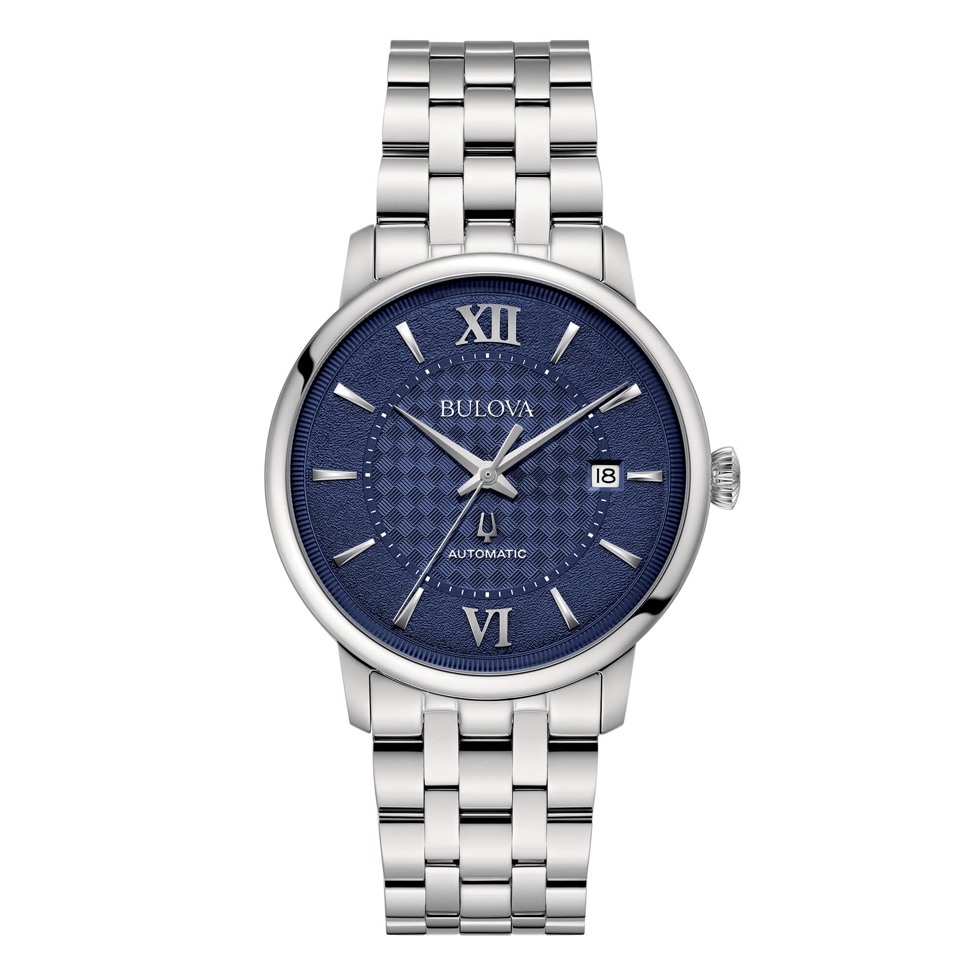 Orologio Uomo Bulova Hudson Automatico Blu Data 96B447